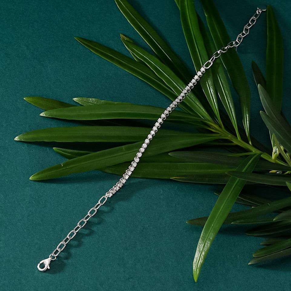 14k Gold 0.45 Ct Natural H Diamond Bracelet - 3