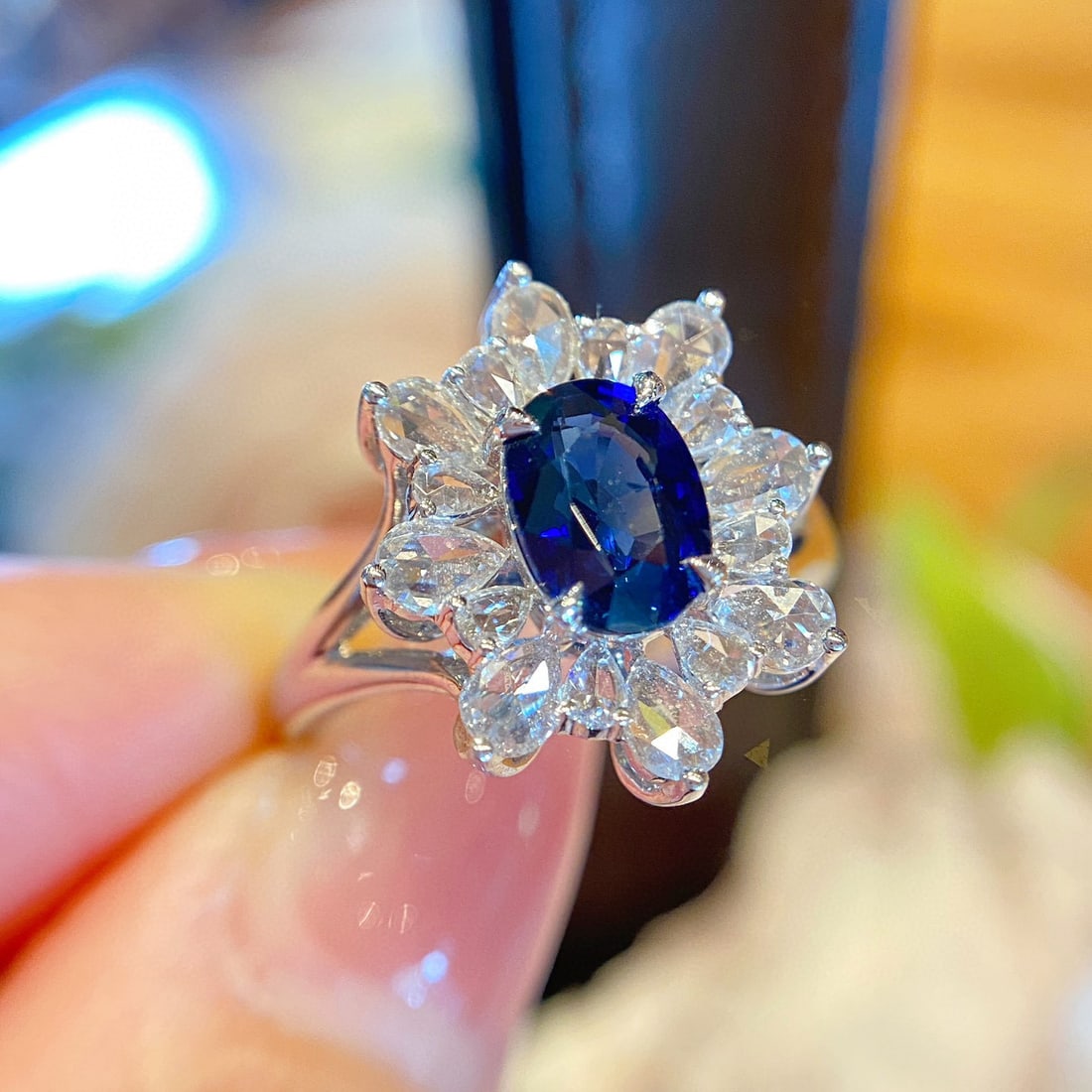 14k Gold 1.73 Ctw Natural Sapphire & Diamond Ring - 2