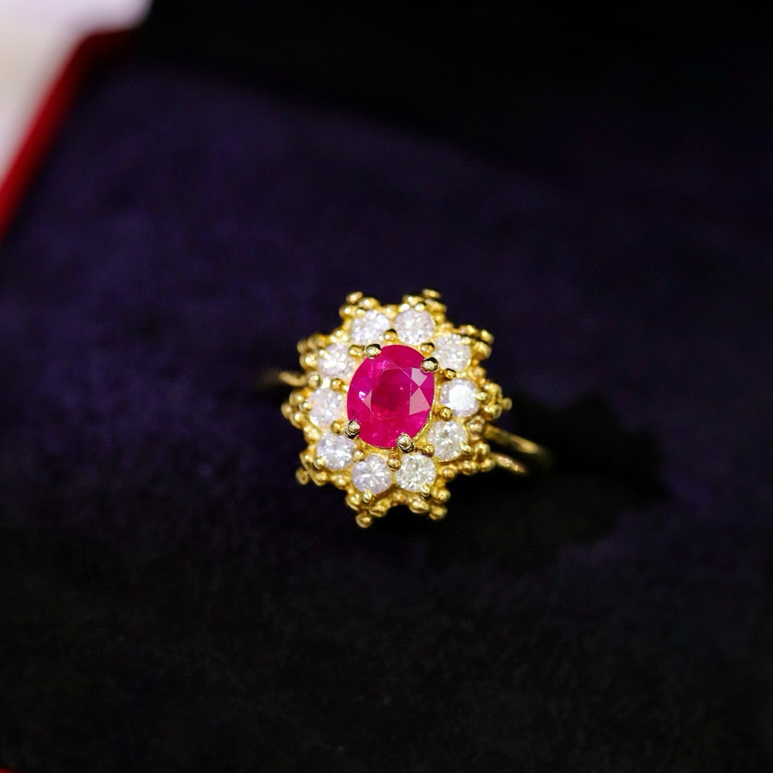 14k Gold 1.48 Ctw Natural Ruby & Diamond Ring - 3