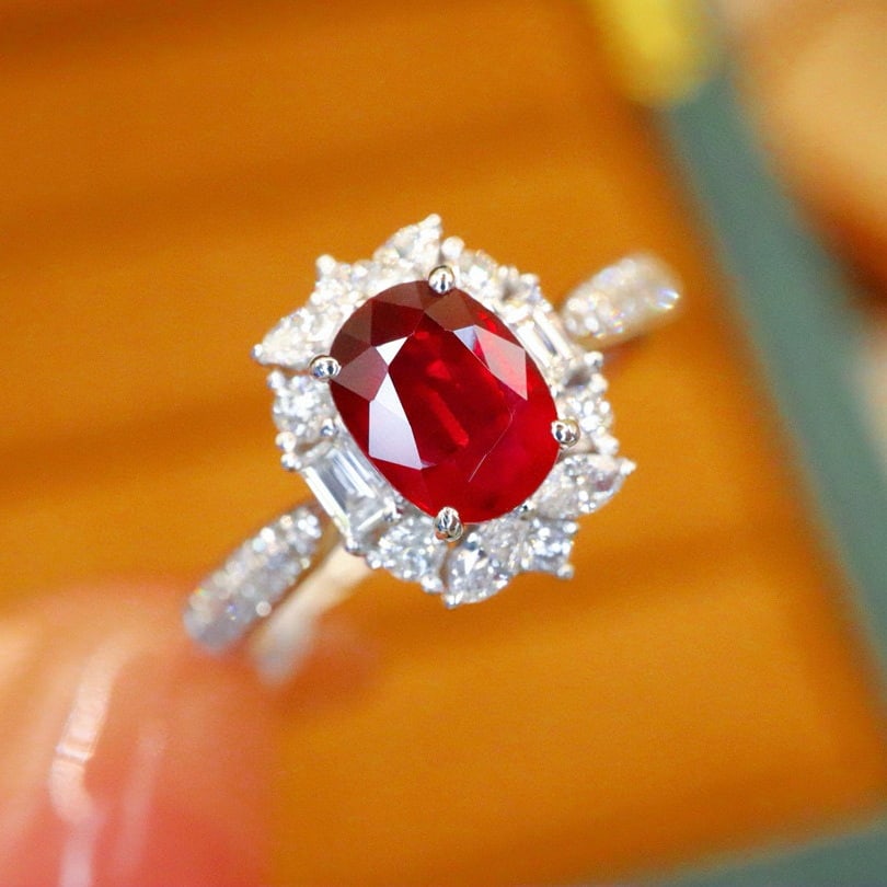 14k Gold 1.39 Ctw Natural Ruby & Diamond Ring - 3