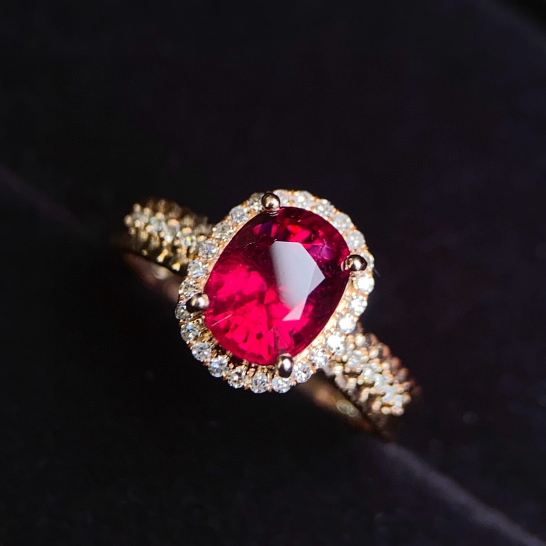 14k Gold 2.08 Ctw Natural Tourmaline & Diamond Ring - 4