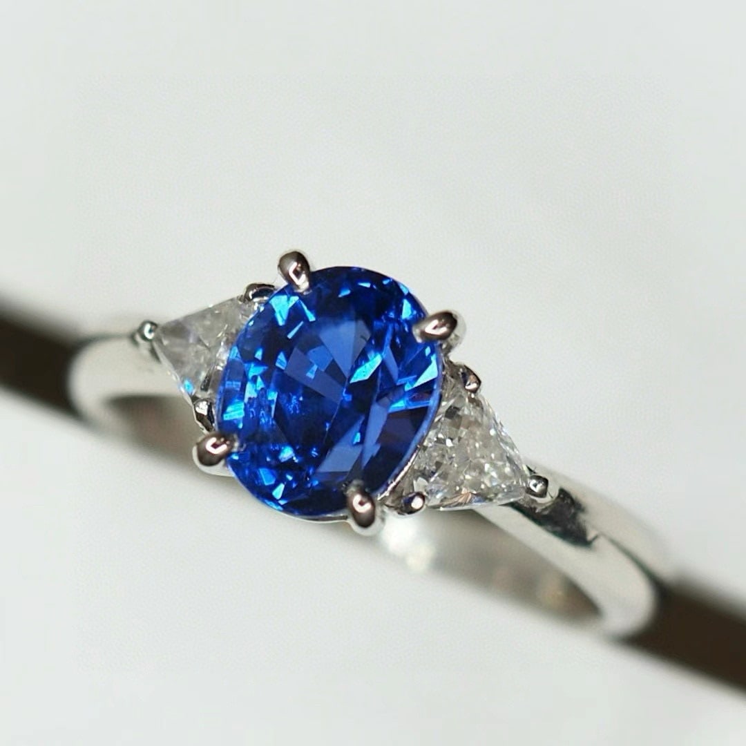 14k Gold 2.50 Ctw Natural Sapphire & Diamond Ring - 2