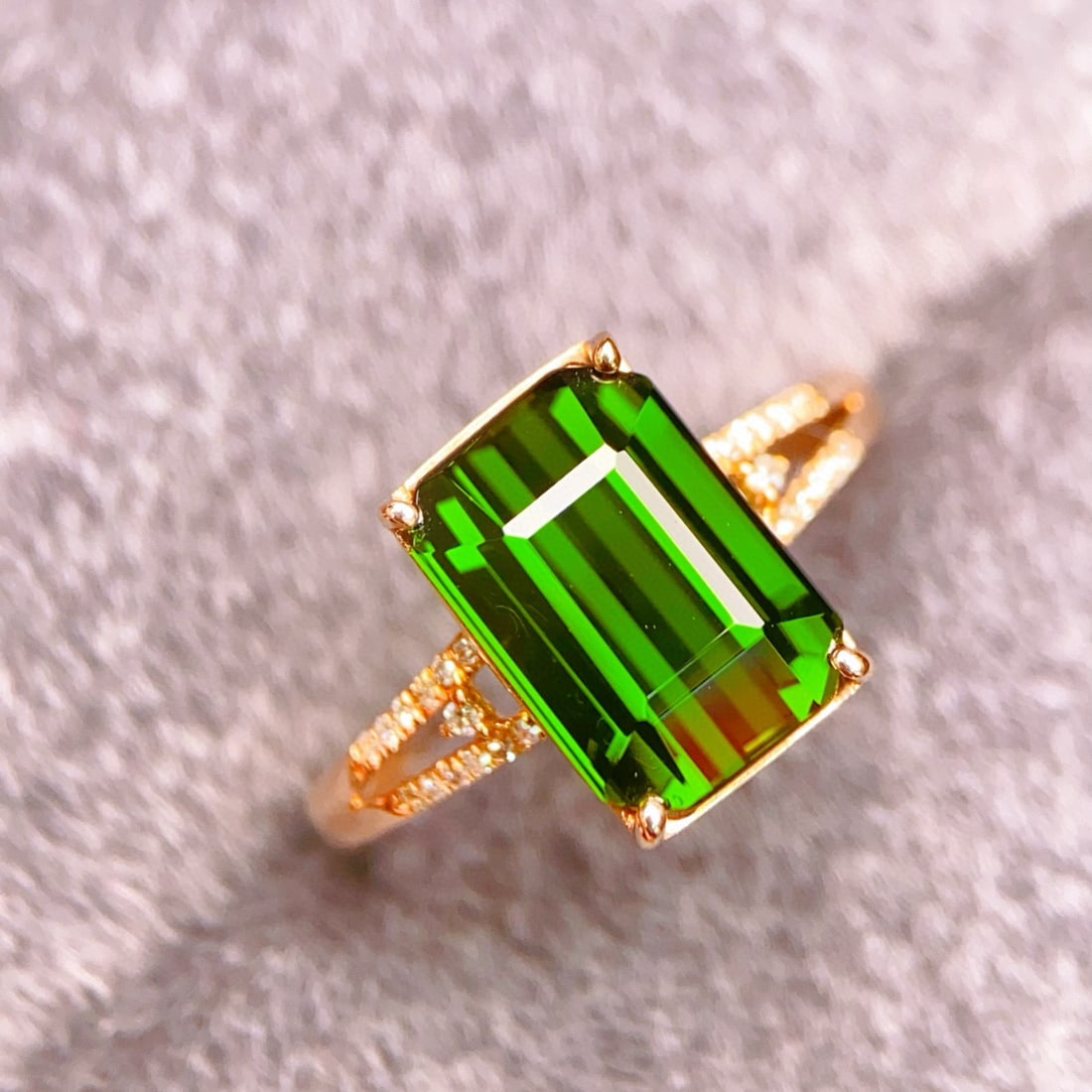 14k Gold 3.98 Ctw Natural Tourmaline & Diamond Ring - 3