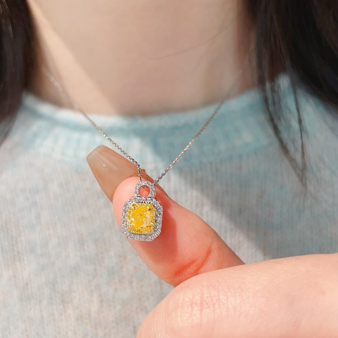 14k Gold 1.62 Ctw Natural Yellow Diamond & Diamond Earrings/pendant( Without Chain ) - 7