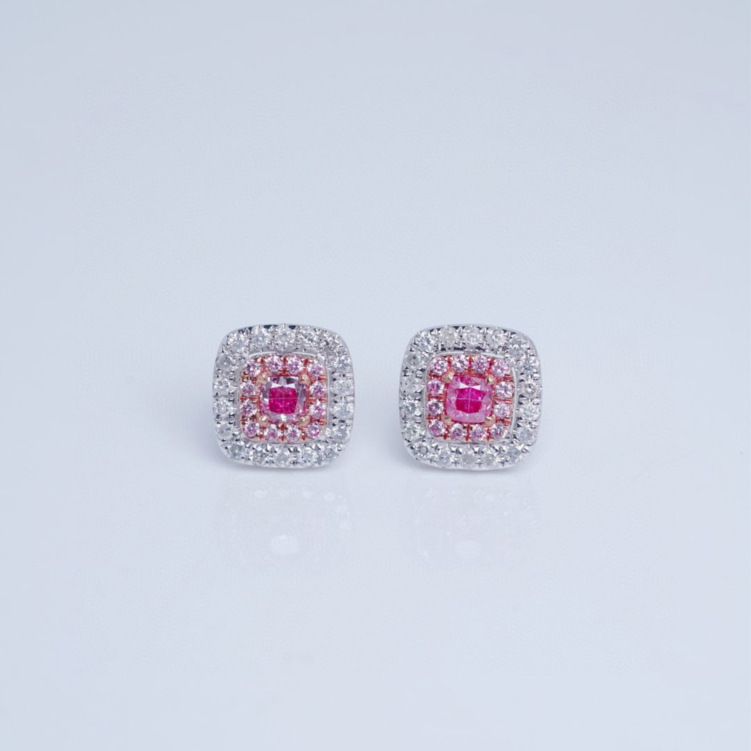 14k Gold 1.10 Ct Natural Color Diamond Earrings - 4