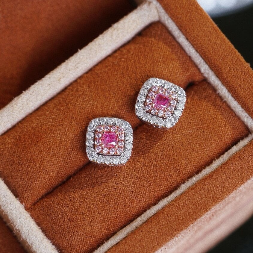 14k Gold 1.10 Ct Natural Color Diamond Earrings - 6