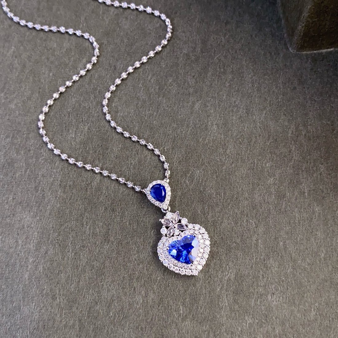 14k Gold 2.00 Ctw Natural Sapphire & Diamond Pendant( Without Chain ) - 4