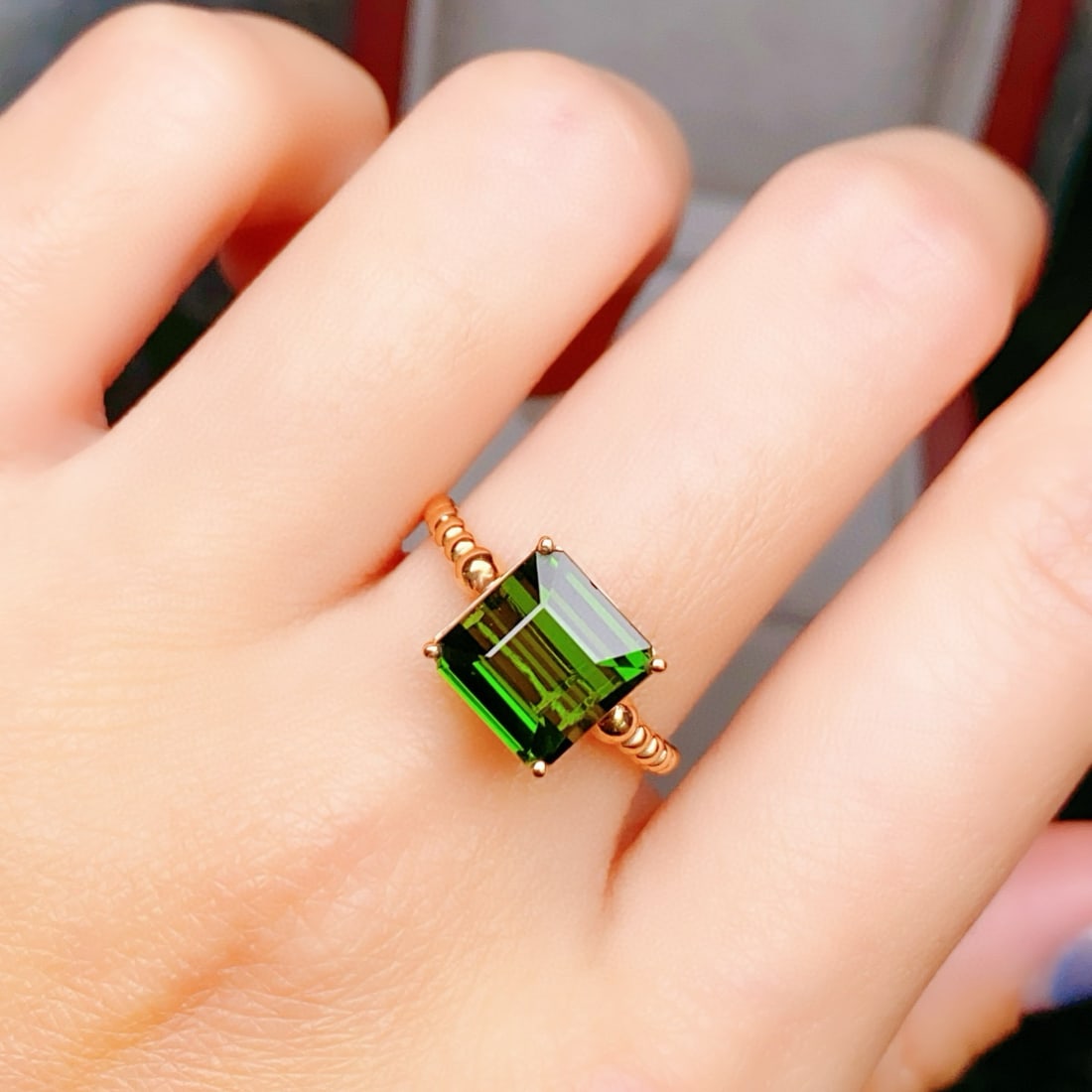 14k Gold 3.3 Ct Natural Tourmaline Ring - 6