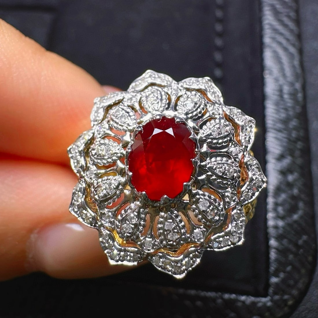 14k Gold 1.06 Ct Natural Ruby & Diamond Ring - 3