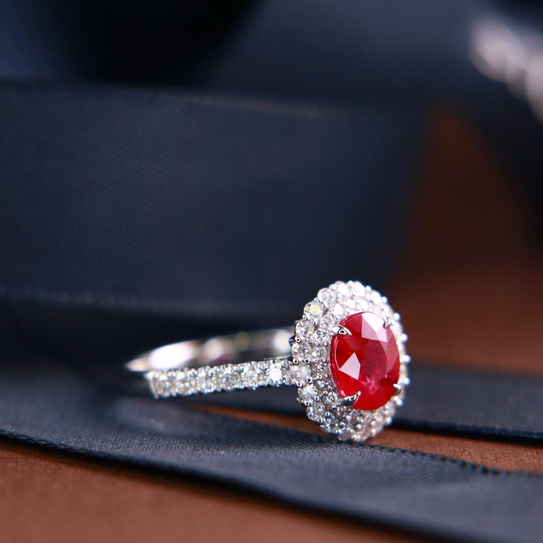 14k Gold 1.48 Ctw Vivid Red Natural Ruby & Diamond Ring - 2