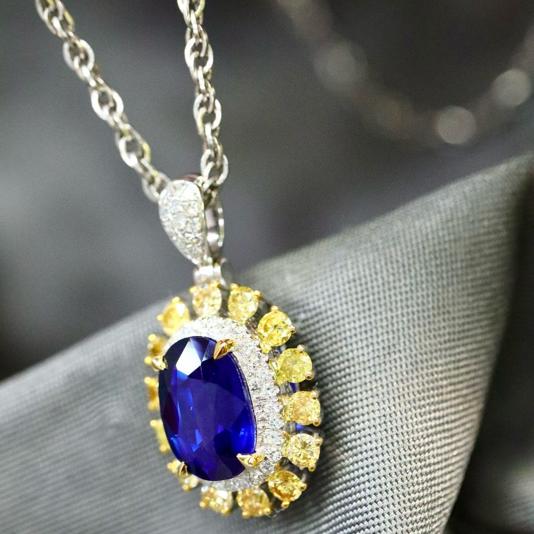 14k Gold 2.69 Ctw Natural Sapphire & Diamond Earrings - 6