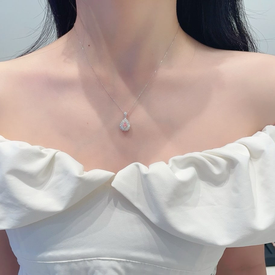 14k Gold 0.71 Ctw Natural Pink Diamond & Diamond Necklace - 4