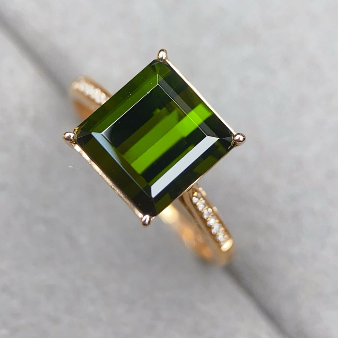 14k Gold 3.99 Ctw Natural Tourmaline & Diamond Ring - 5