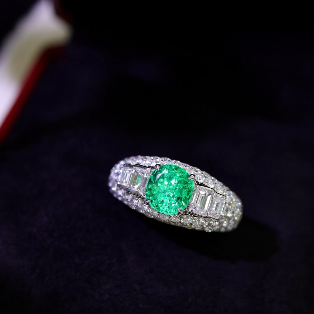 14k Gold 3.64 Ctw Natural Emerald & Diamond Ring - 8