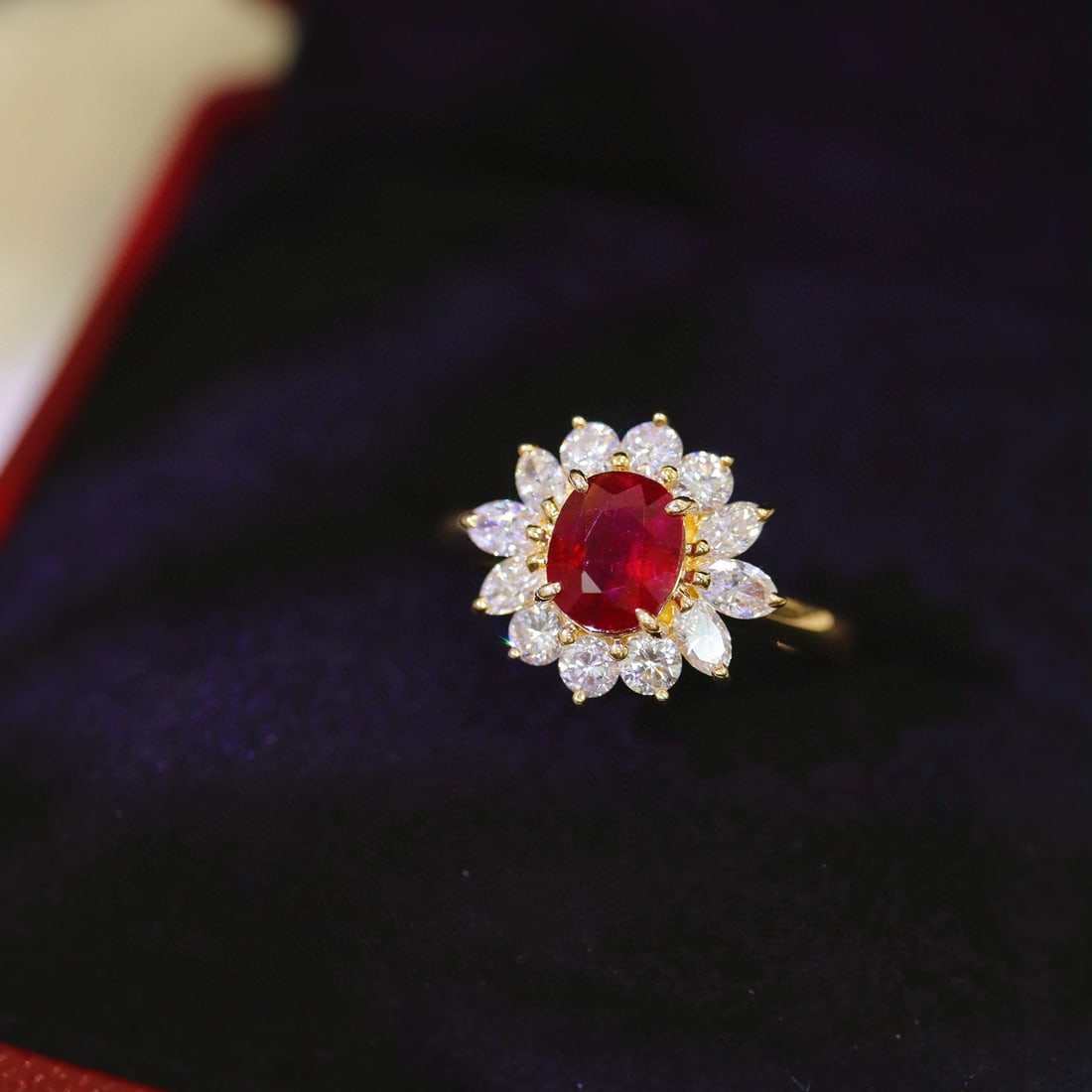 14k Gold 2.24 Ctw Natural Ruby & Diamond Ring - 5