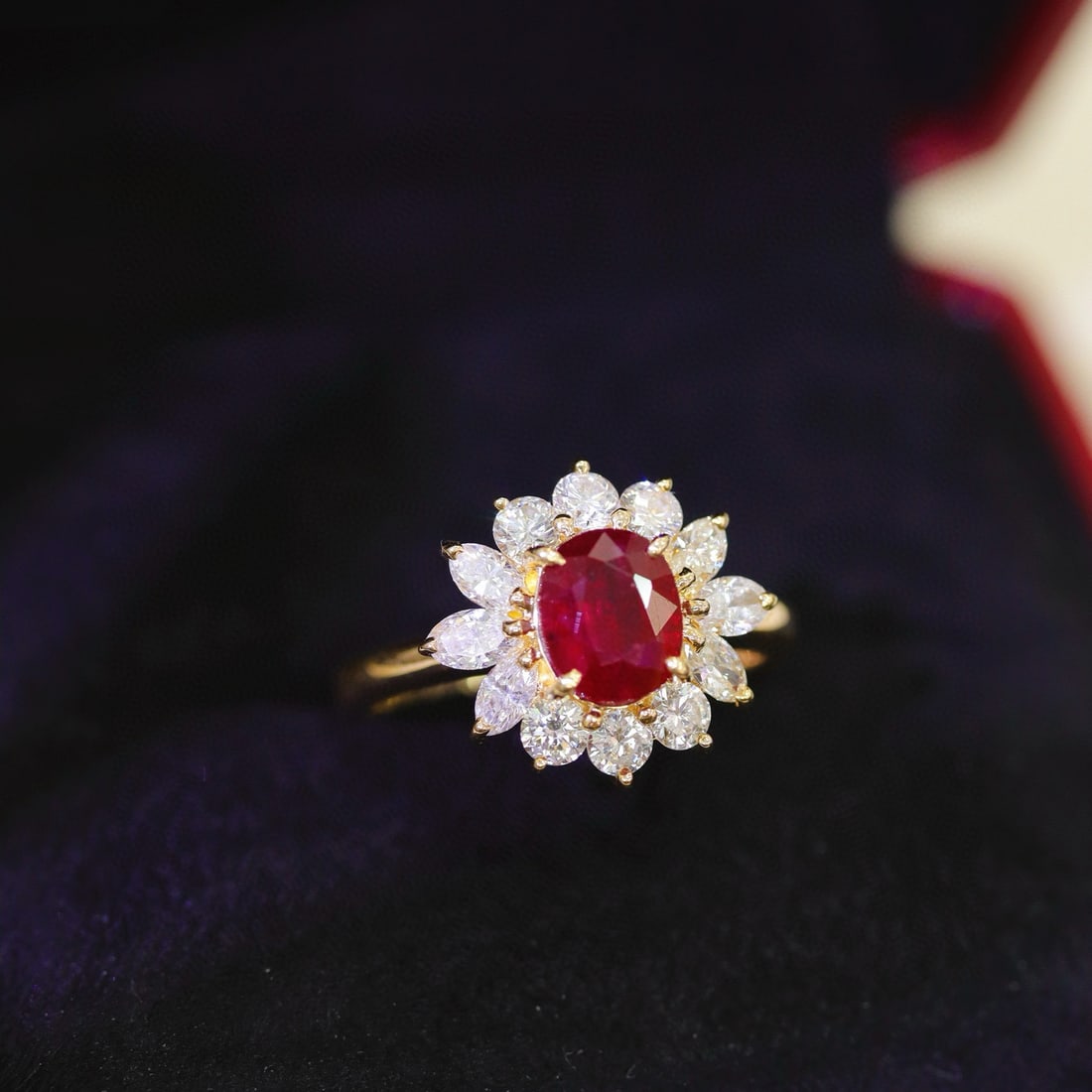 14k Gold 2.24 Ctw Natural Ruby & Diamond Ring - 6