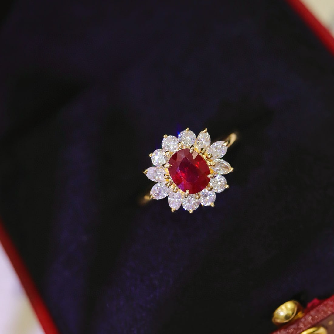 14k Gold 2.24 Ctw Natural Ruby & Diamond Ring - 8