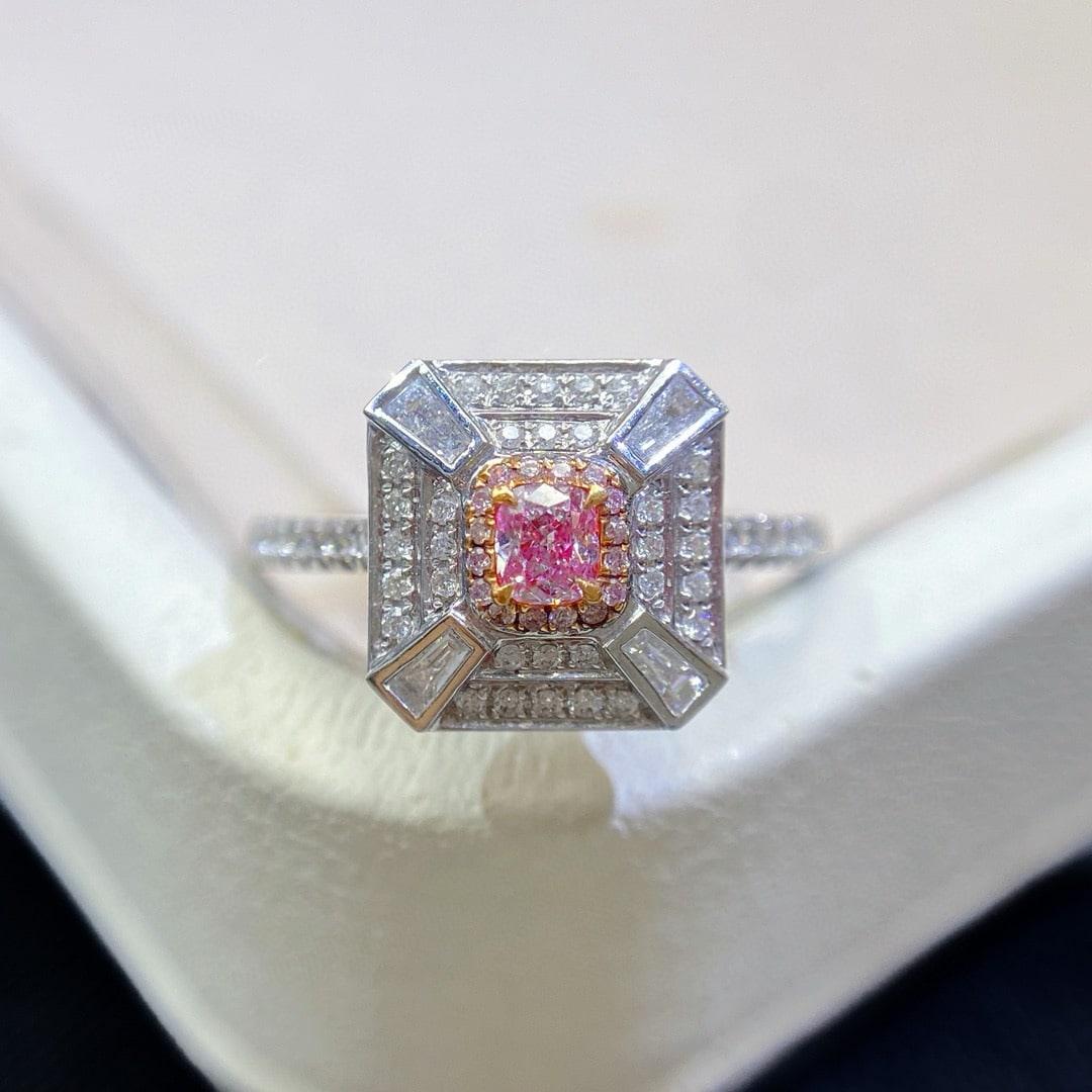 14k Gold 0.42 Ctw Natural Pink Diamond & Diamond Ring (1 of 3)