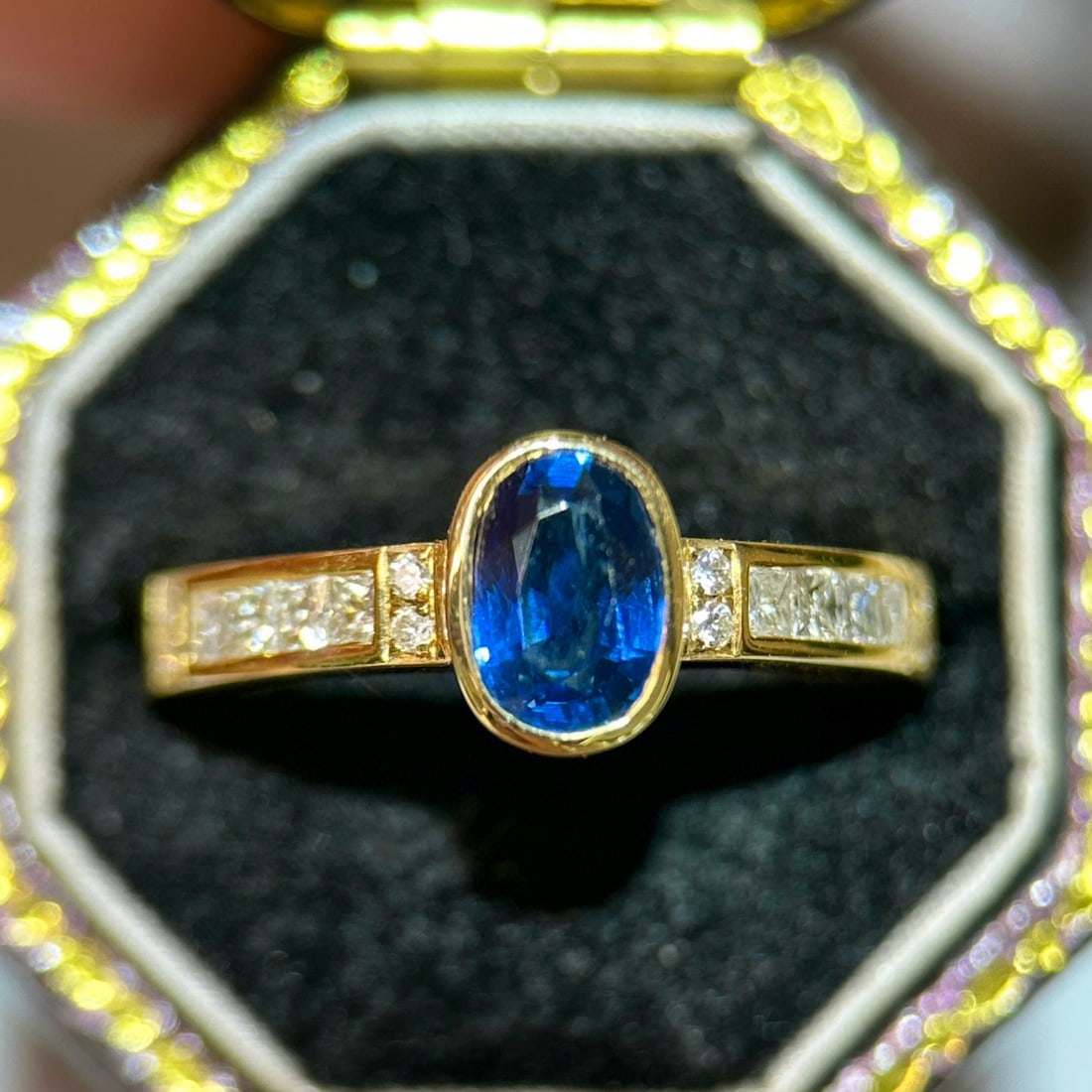 14k Gold 1.55 Ctw Natural Sapphire & Diamond Ring (1 of 5)