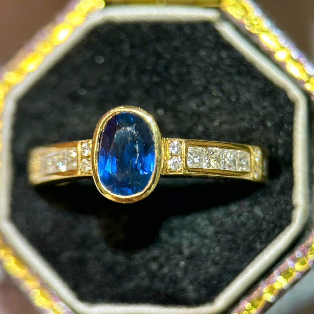 14k Gold 1.55 Ctw Natural Sapphire & Diamond Ring - 2