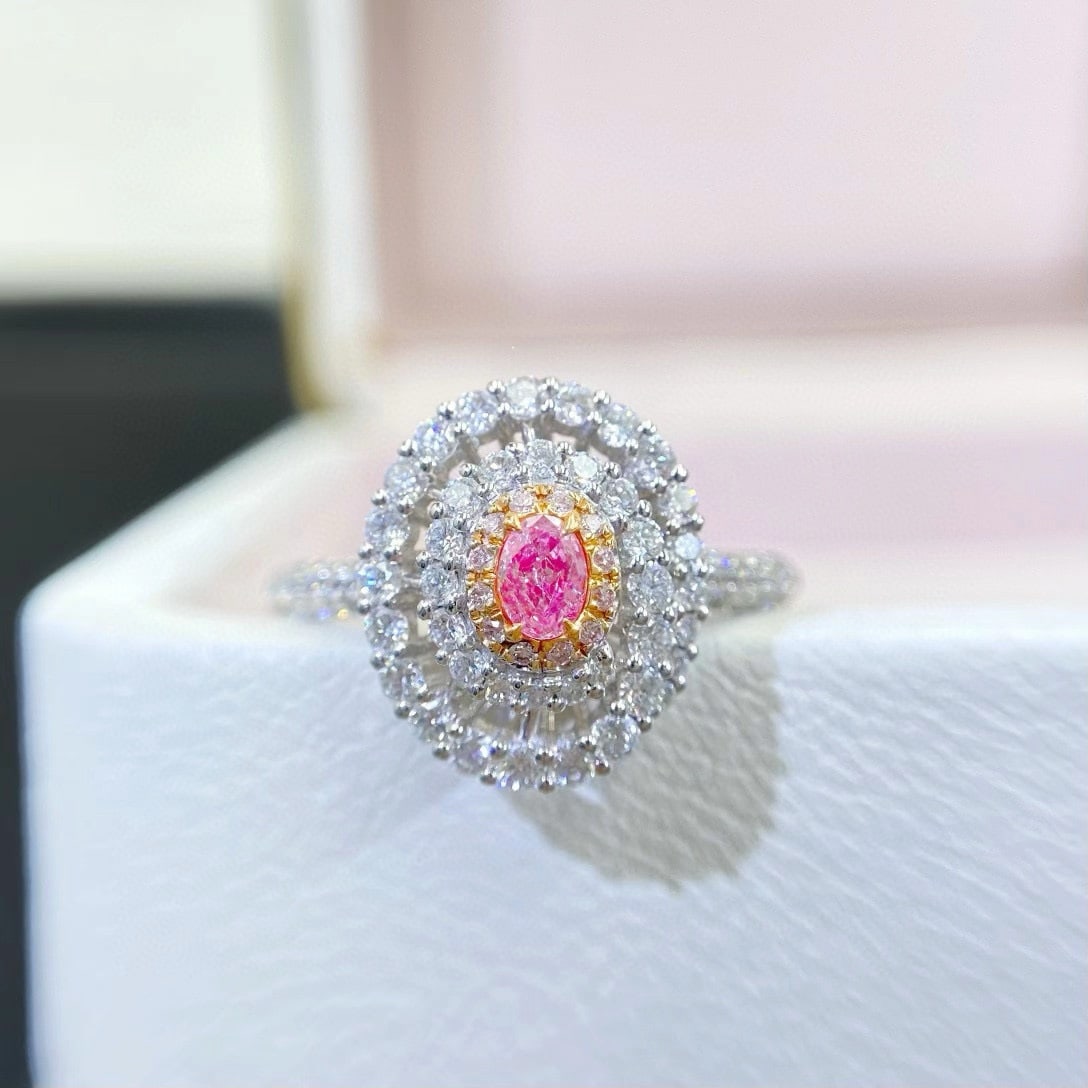 14k Gold 0.84 Ctw Natural Pink Diamond & Diamond Ring (1 of 3)