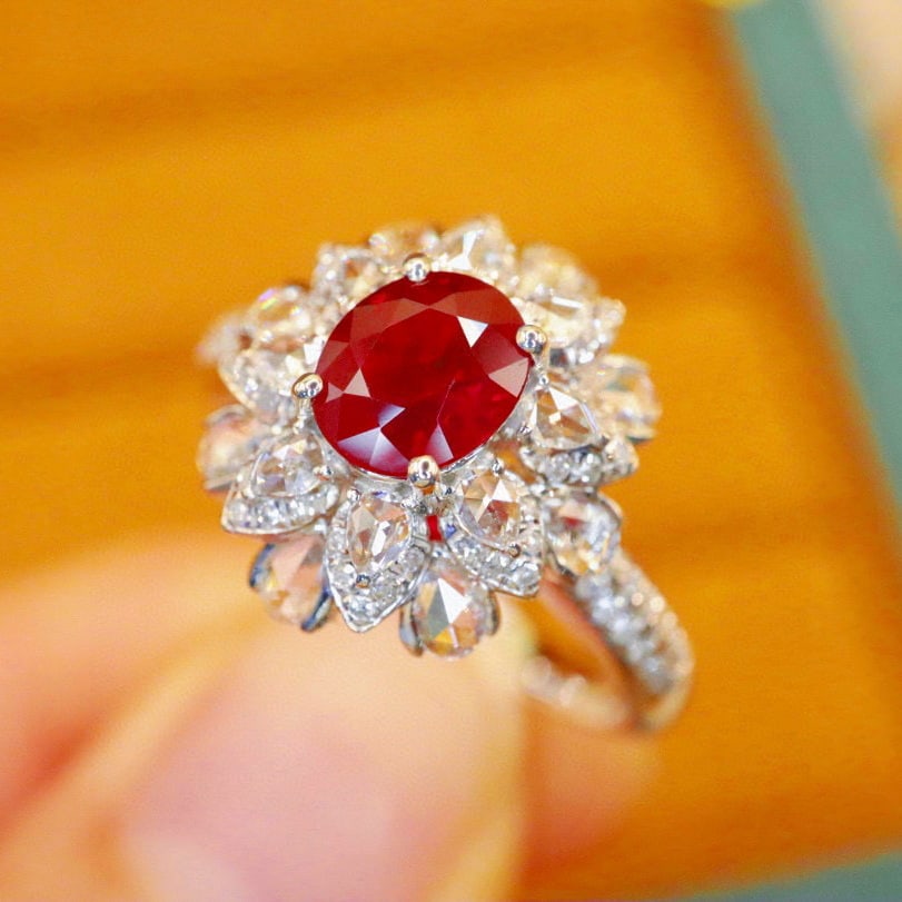 14k Gold 1.61 Ctw Natural Ruby & Diamond Ring - 2