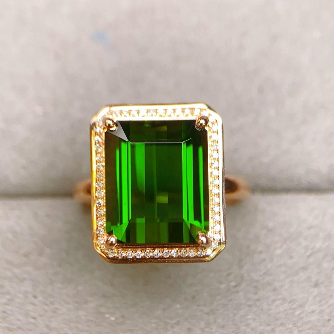 14k Gold 8.71 Ctw Natural Tourmaline & Diamond Ring (1 of 6)