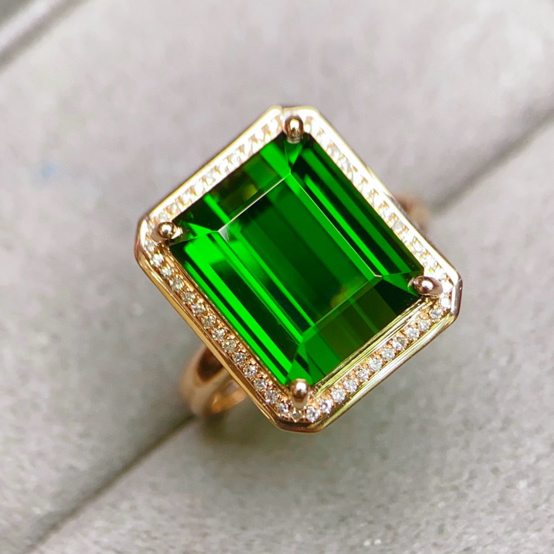 14k Gold 8.71 Ctw Natural Tourmaline & Diamond Ring - 3