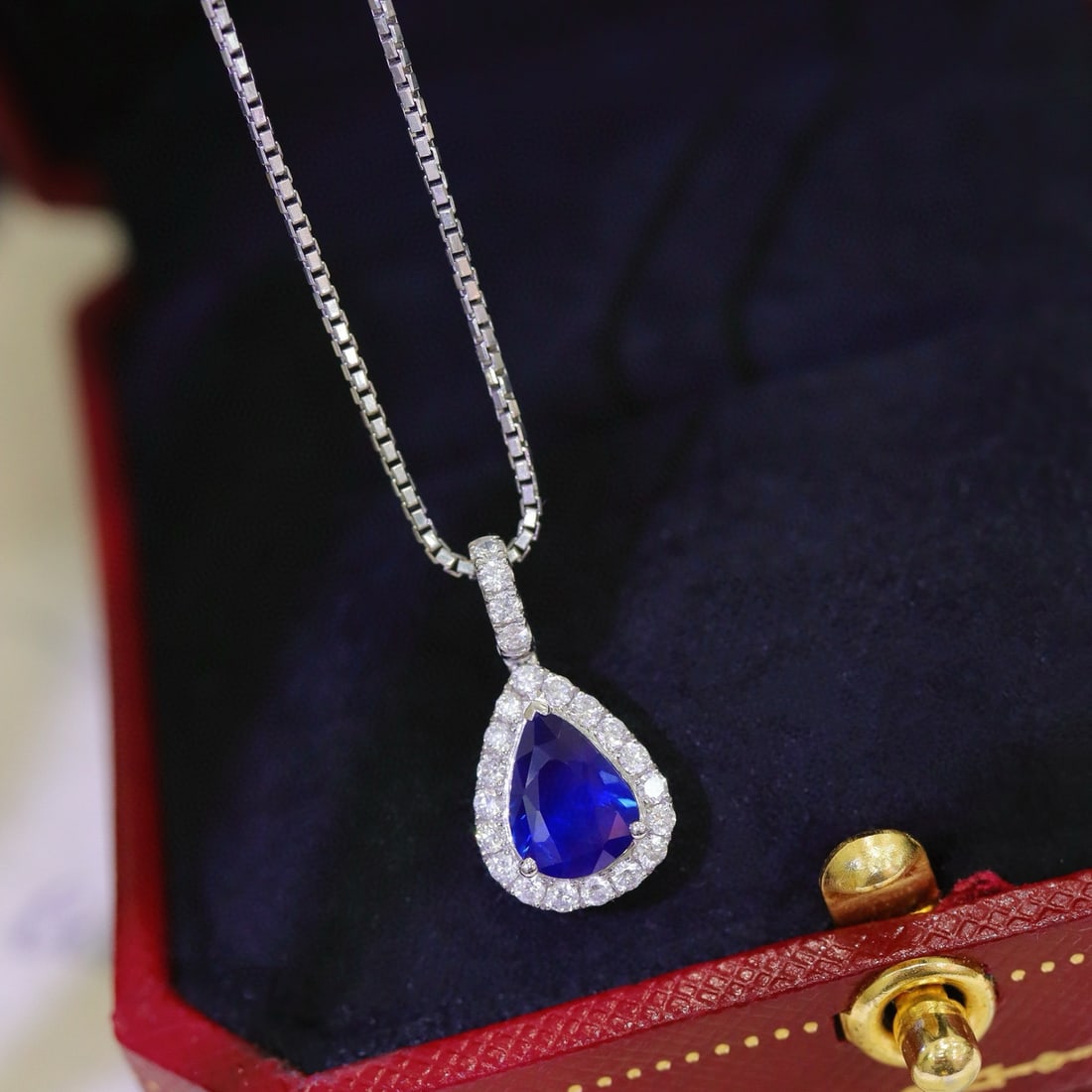 14k Gold 1.3 Ctw Natural Sapphire & Diamond Pendant( Without Chain ) - 5