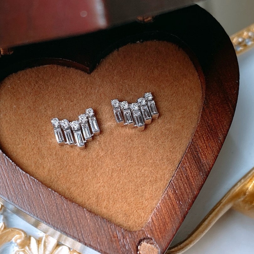 14k Gold 0.5 Ct Natural H Diamond Earrings - 2