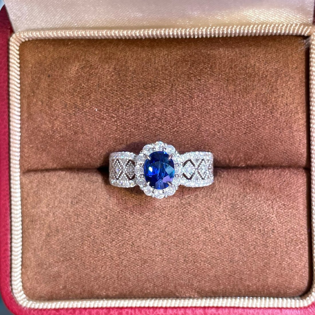 14k Gold 1.97 Ctw Natural Sapphire & Diamond Ring (1 of 5)