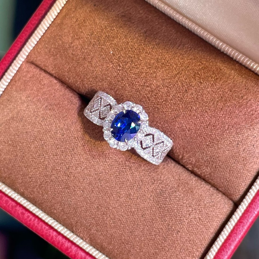 14k Gold 1.97 Ctw Natural Sapphire & Diamond Ring - 2