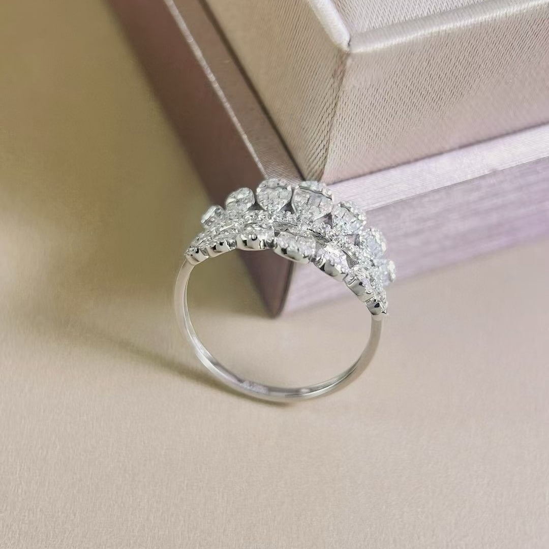 14k Gold 0.62 Ct Natural H Diamond Ring - 4