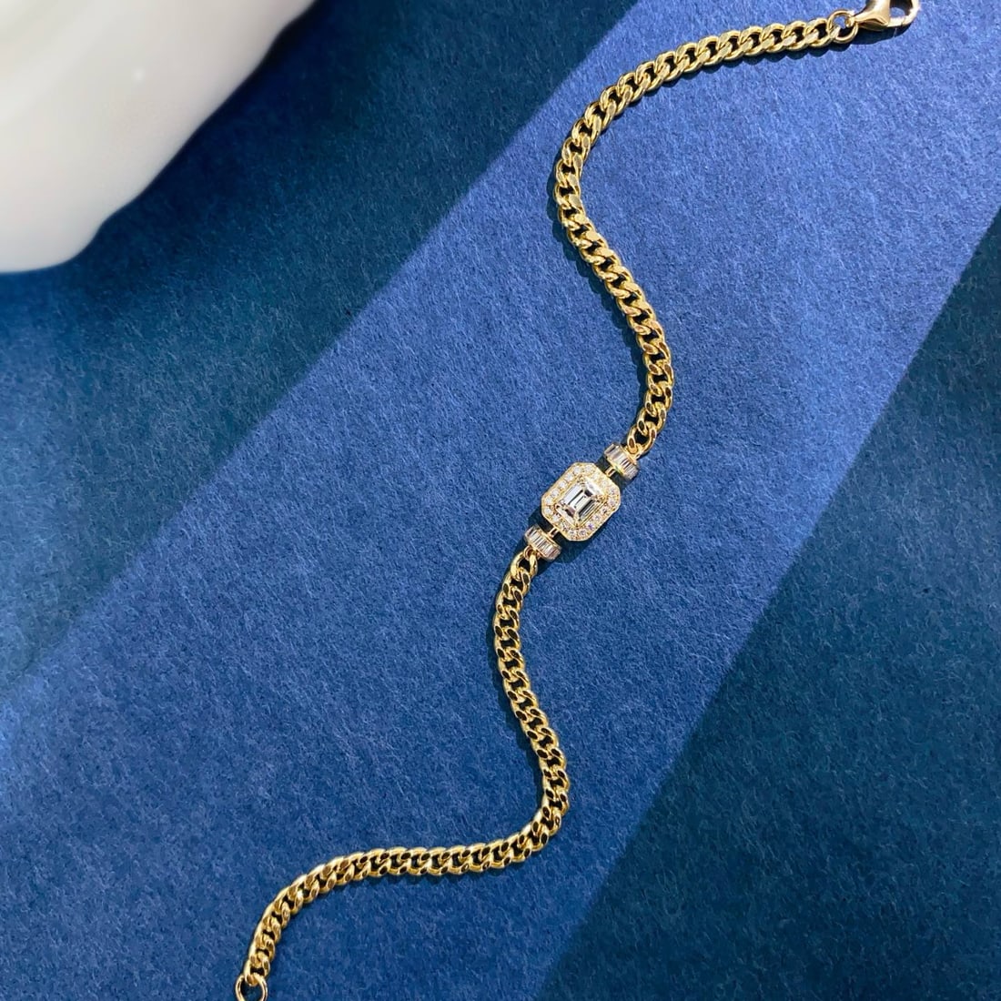 Gia Certified 14k Gold 0.48 Ctw Natural G Vvs1 Emerald Diamond Bracelet - 2