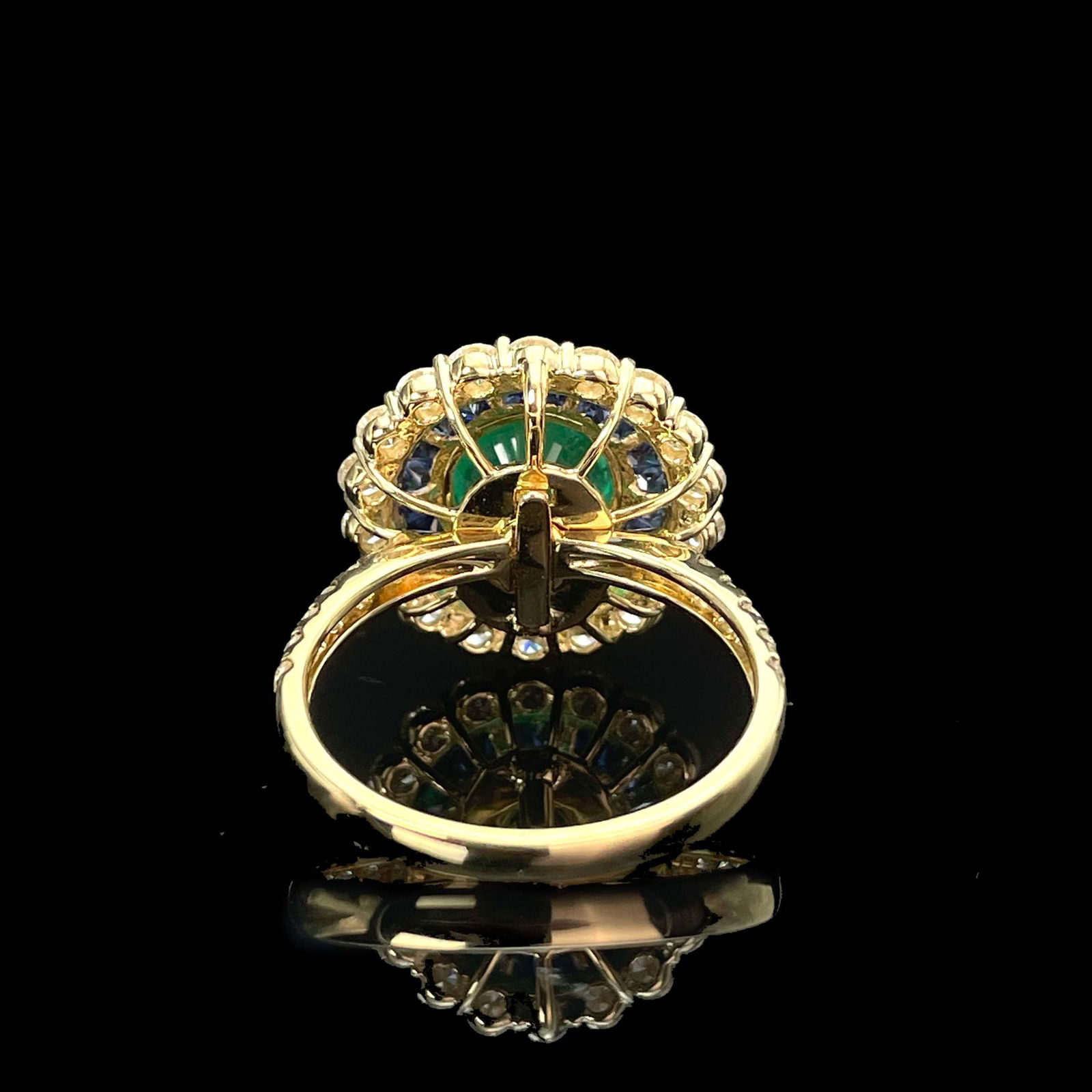 14k Gold 3.50 Ctw Vivid Green Natural Emerald & Diamond Ring/pendant( Without Chain ) - 4