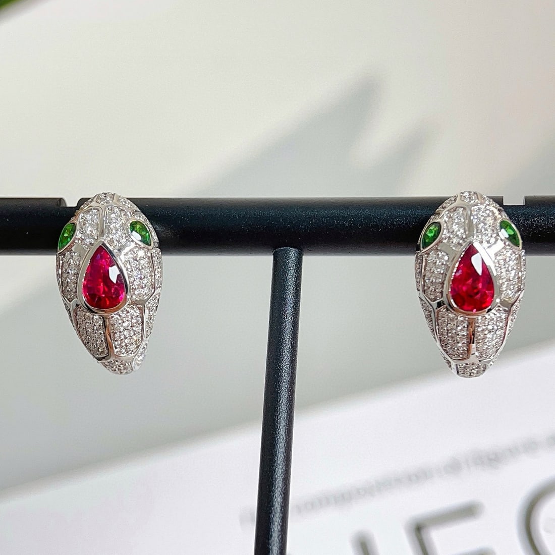 14k Gold 1.71 Ctw Natural Ruby & Diamond Earrings - 4