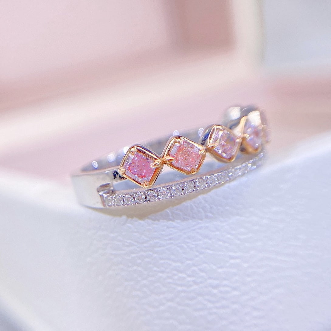 14k Gold 0.61 Ctw Natural Pink Diamond & Diamond Ring - 2