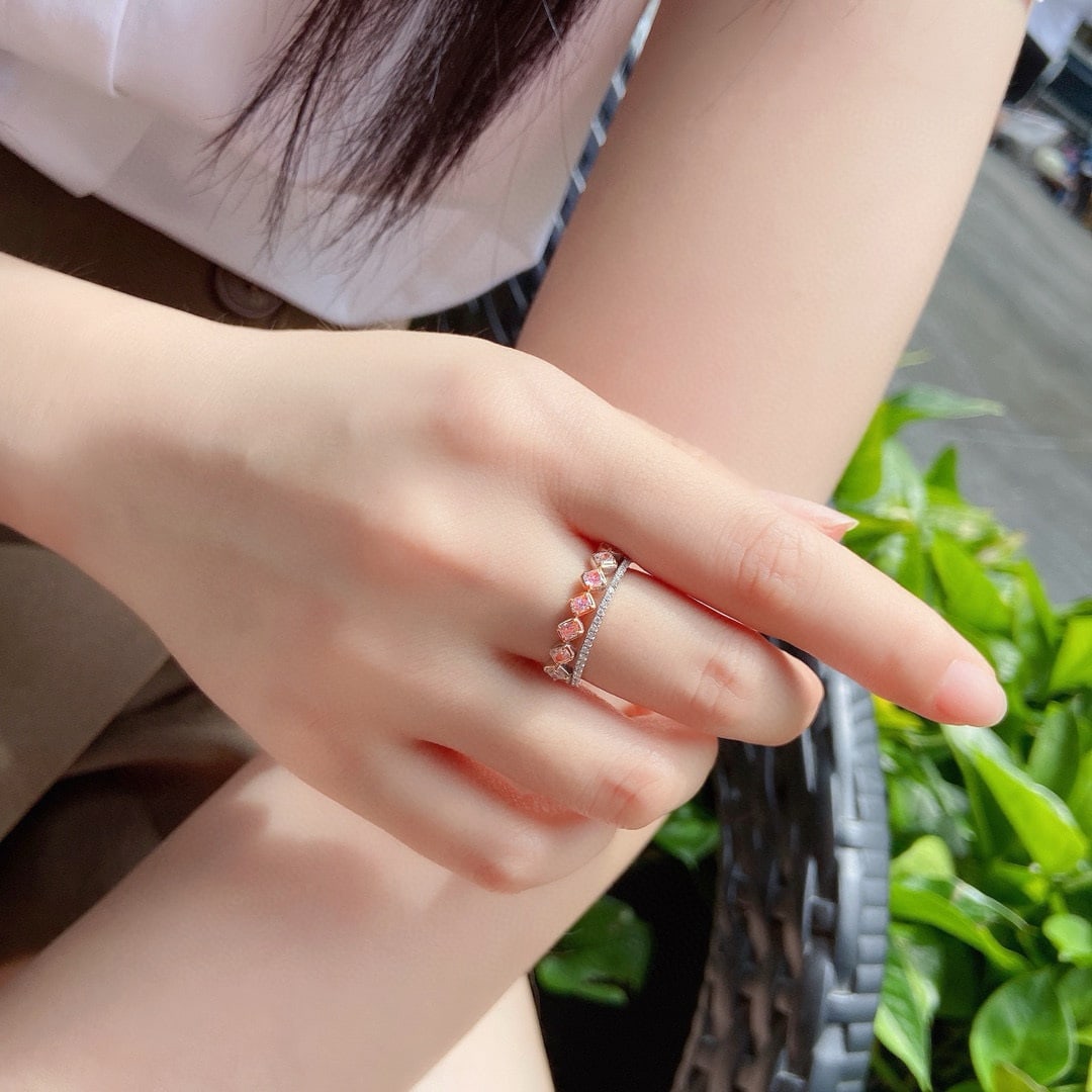 14k Gold 0.61 Ctw Natural Pink Diamond & Diamond Ring - 3