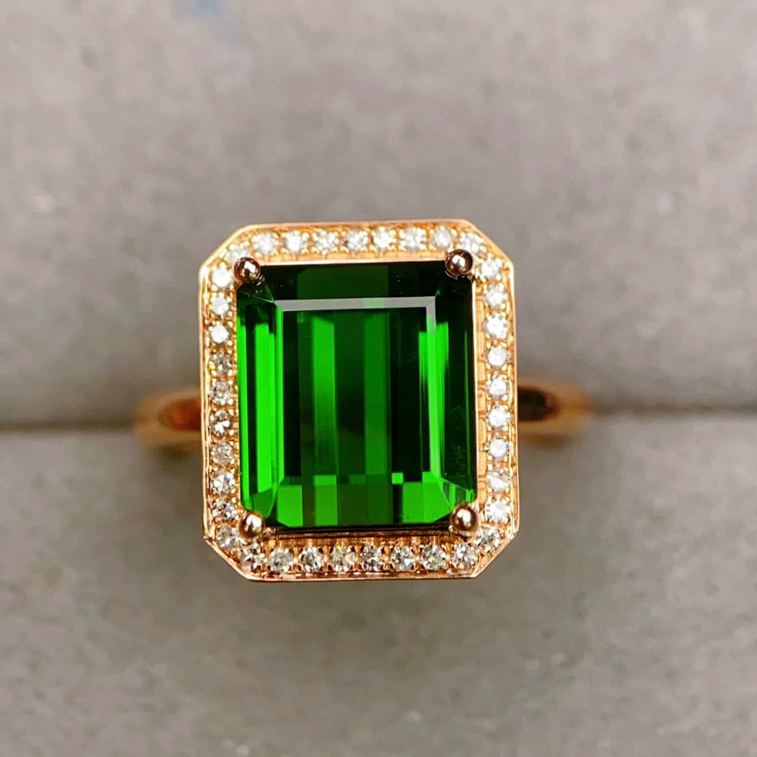 14k Gold 6.08 Ctw Natural Tourmaline & Diamond Ring (1 of 7)