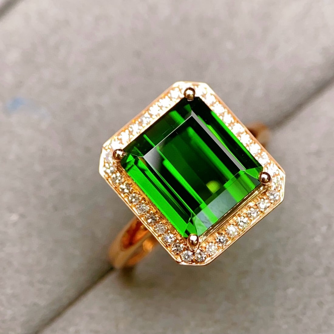 14k Gold 6.08 Ctw Natural Tourmaline & Diamond Ring - 3