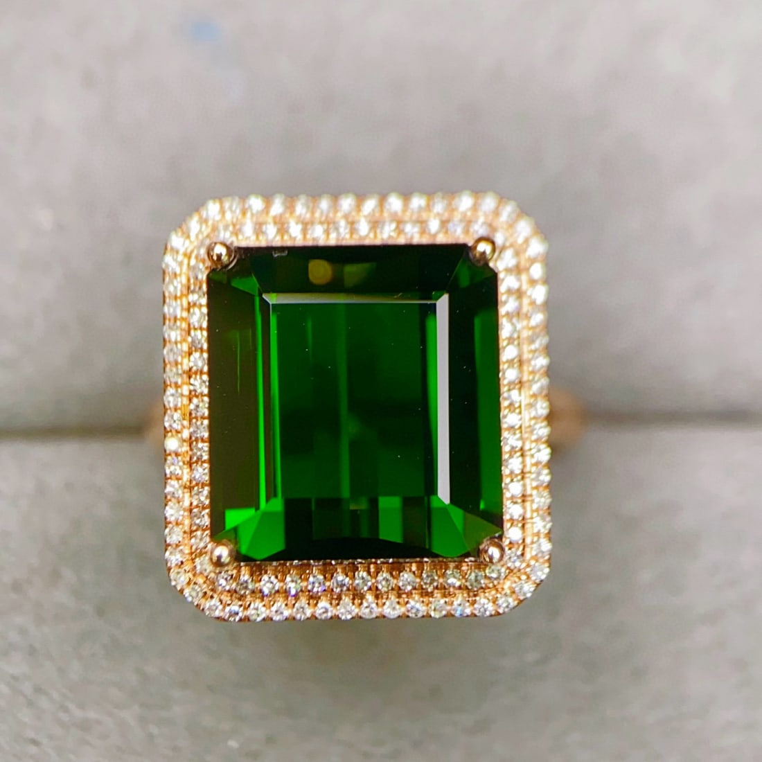 14k Gold 10.41 Ctw Natural Tourmaline & Diamond Ring - 4