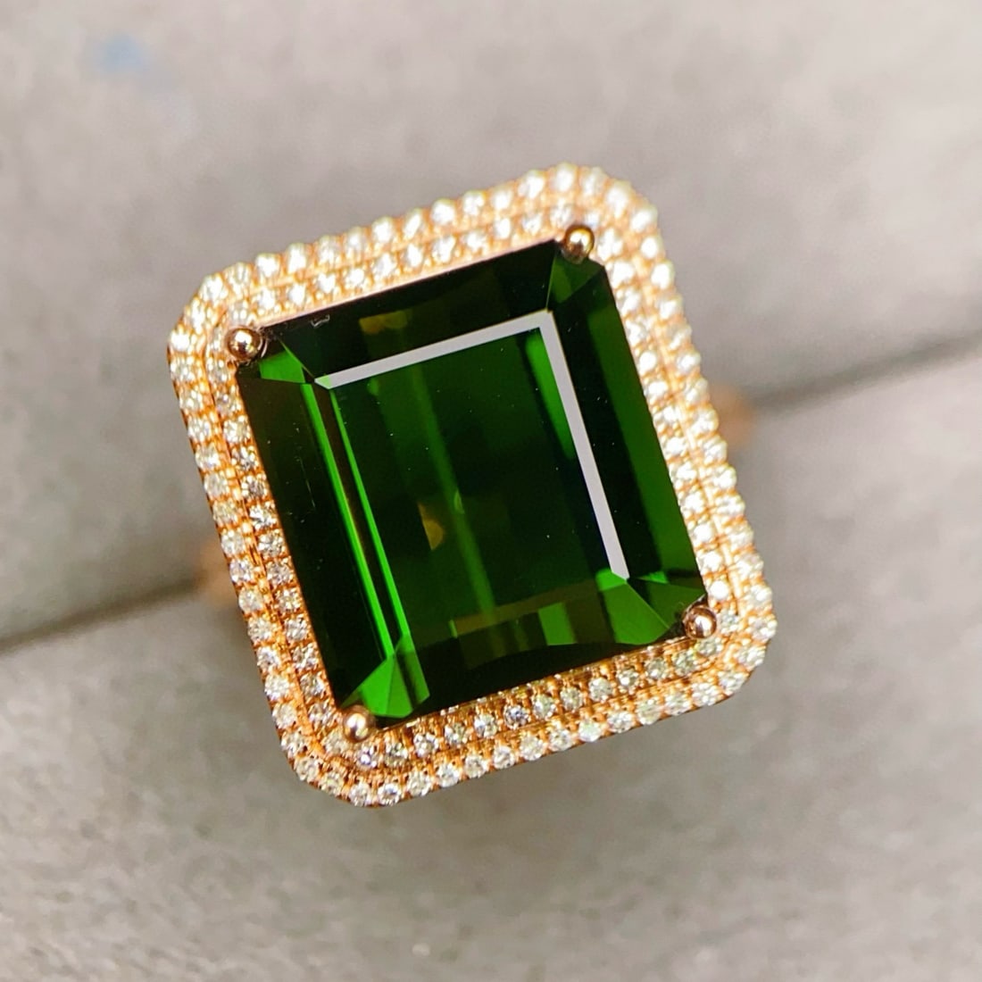 14k Gold 10.41 Ctw Natural Tourmaline & Diamond Ring - 5