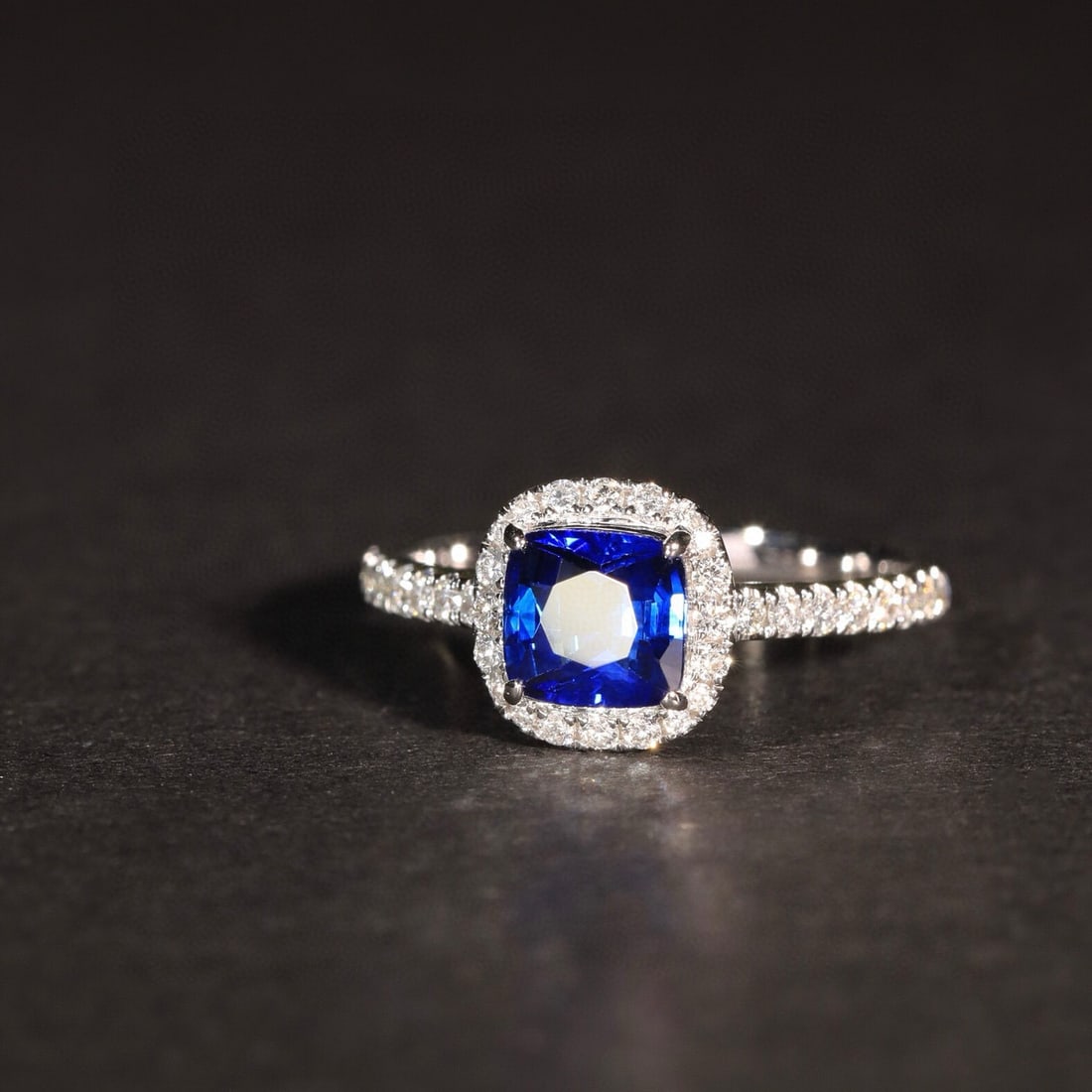 14k Gold 1.14 Ct Natural Sapphire & Diamond Ring - 2