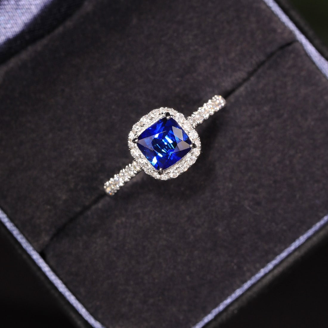 14k Gold 1.14 Ct Natural Sapphire & Diamond Ring - 5