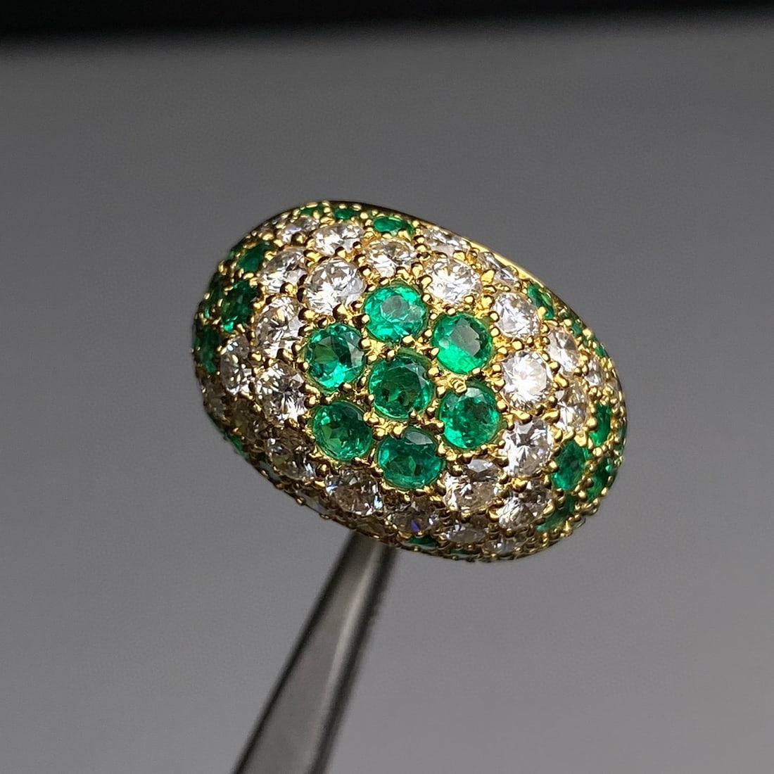 14k Gold 3.86 Ctw Natural Emerald & Diamond Ring (1 of 7)