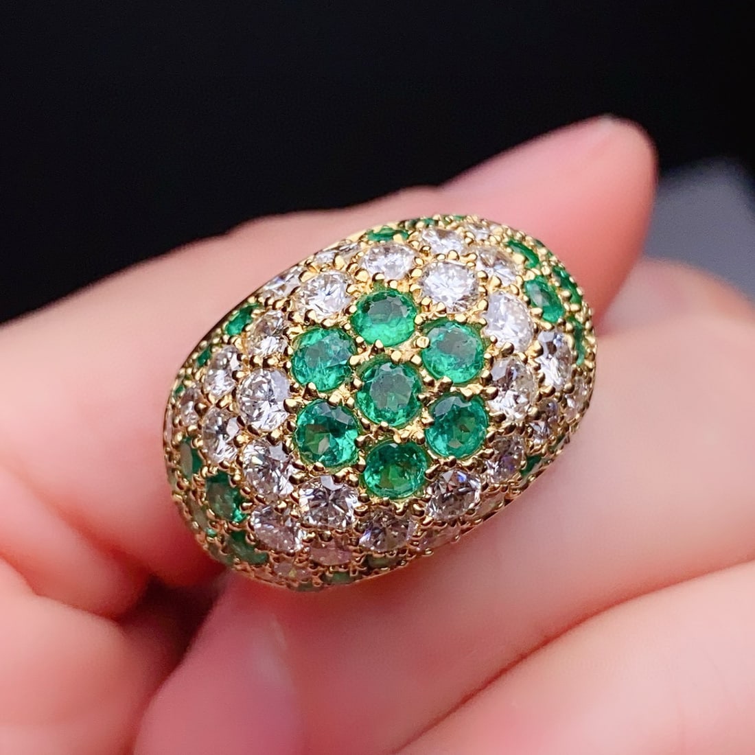 14k Gold 3.86 Ctw Natural Emerald & Diamond Ring - 3