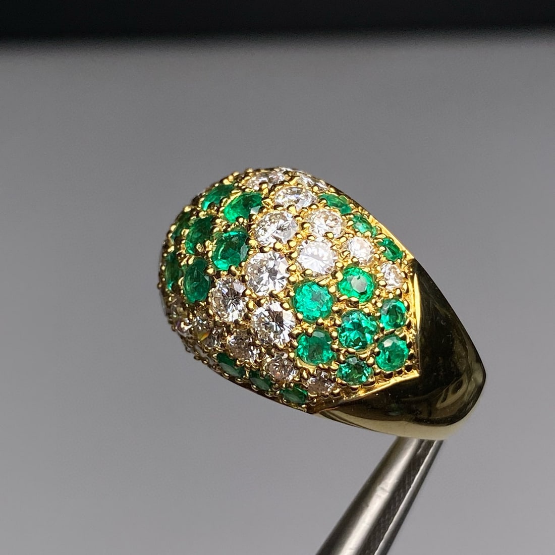 14k Gold 3.86 Ctw Natural Emerald & Diamond Ring - 5