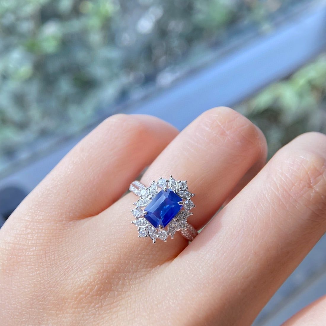 14k Gold 2.51 Ctw Natural Sapphire & Diamond Ring - 2