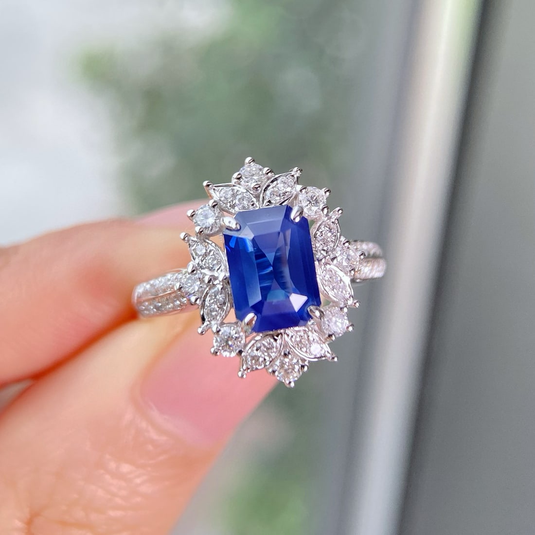 14k Gold 2.51 Ctw Natural Sapphire & Diamond Ring - 3