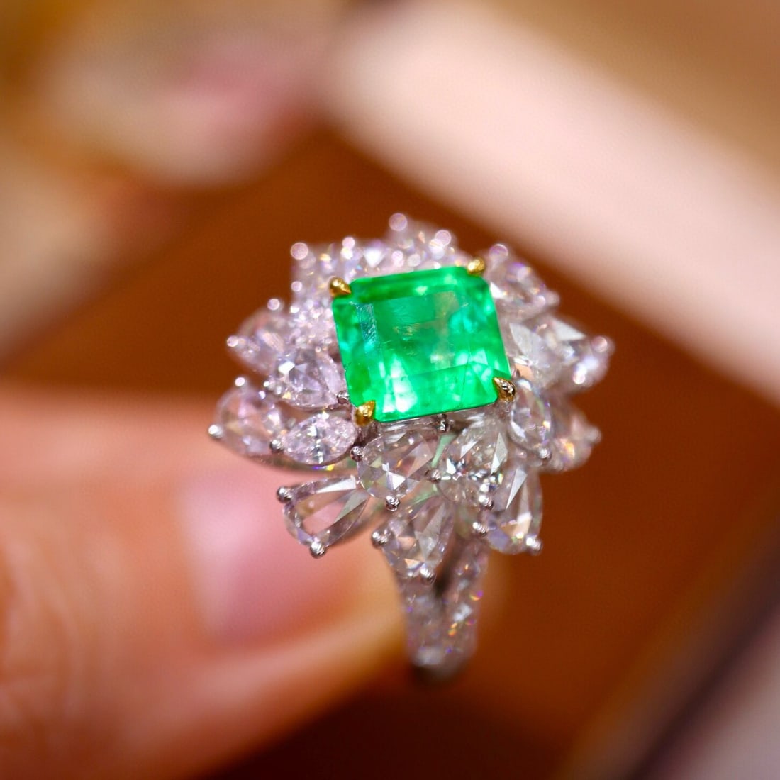 14k Gold 3.01 Ctw Natural Emerald & Diamond Ring - 5